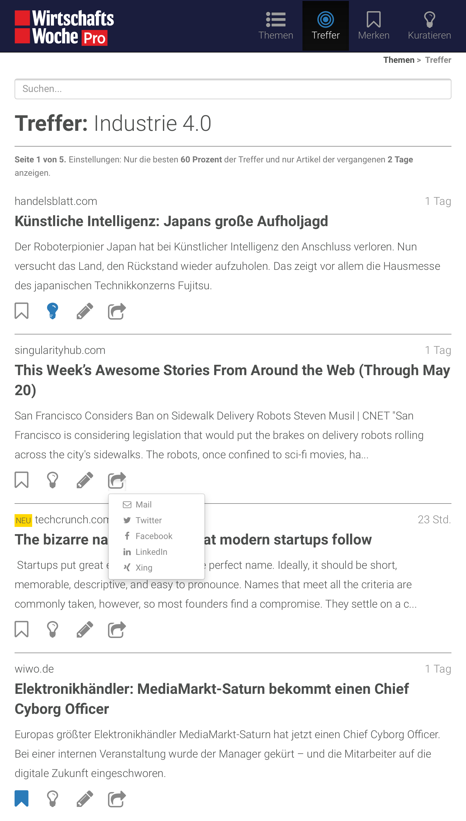 WiWo.Pro-Trefferliste